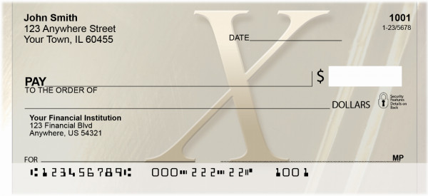 Golden Monogram X Personal Checks | BBI-62