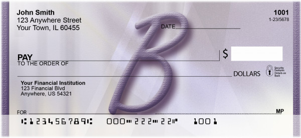 Prosperous Purple Monogram B Personal Checks | BBI-66