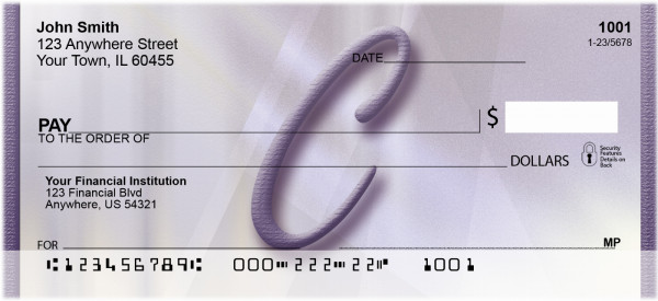 Prosperous Purple Monogram C Personal Checks | BBI-67