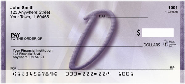 Prosperous Purple Monogram D Personal Checks | BBI-68