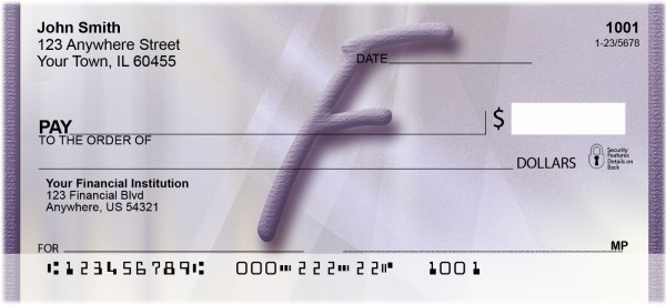 Prosperous Purple Monogram F Personal Checks | BBI-70