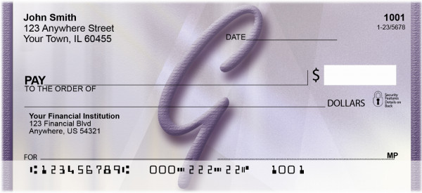 Prosperous Purple Monogram G Personal Checks | BBI-71