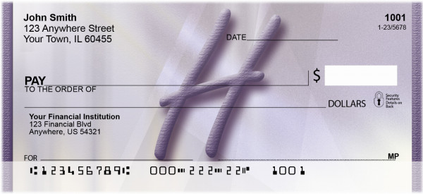 Prosperous Purple Monogram H Personal Checks | BBI-72