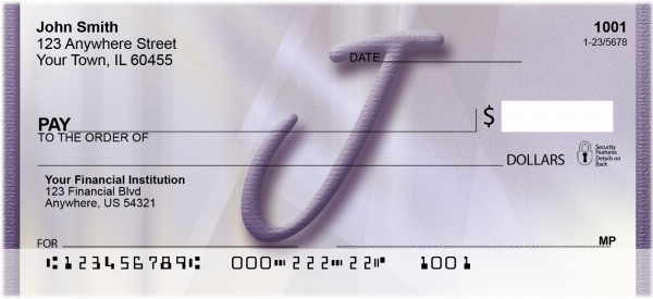 Prosperous Purple Monogram J Personal Checks | BBI-74