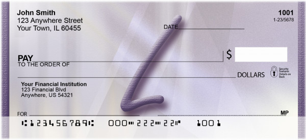 Prosperous Purple Monogram L Personal Checks | BBI-76