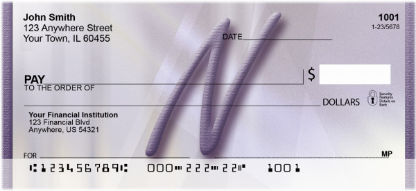 Prosperous Purple Monogram N Personal Checks | BBI-78