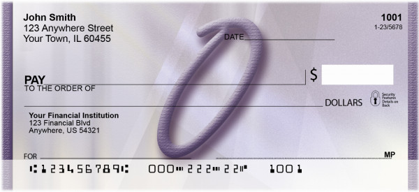 Prosperous Purple Monogram O Personal Checks | BBI-79