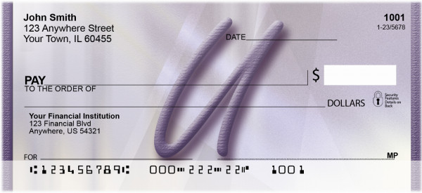 Prosperous Purple Monogram U Personal Checks | BBI-85