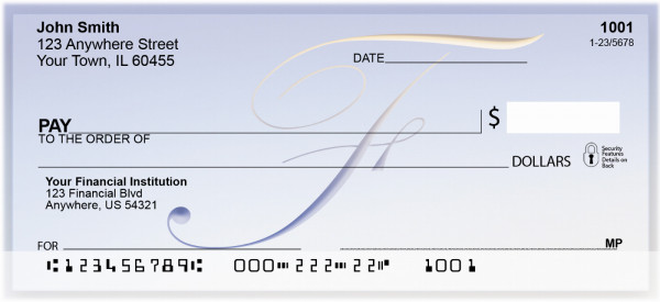 Softly Monogram F  Personal Checks | BBI-96