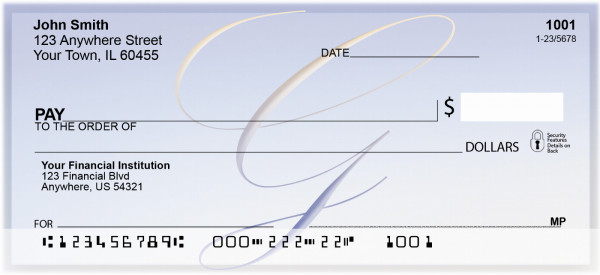 Softly Monogram G  Personal Checks | BBI-97