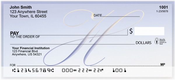 Softly Monogram H  Personal Checks | BBI-98