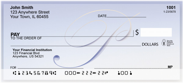 Softly Monogram P  Personal Checks | BBJ-07