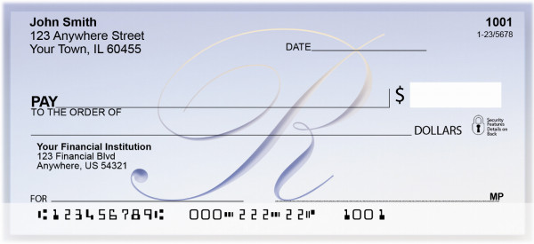 Softly Monogram R  Personal Checks | BBJ-09