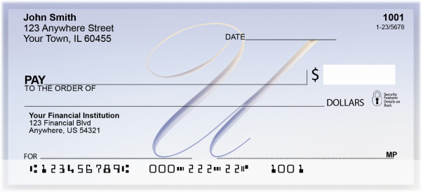 Softly Monogram U  Personal Checks | BBJ-12