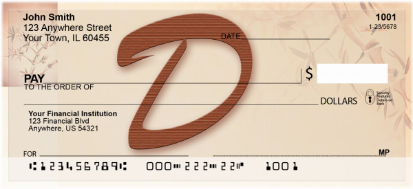 Strength And Longevity Monogram D Personal Checks | BBJ-21