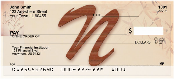 Strength And Longevity Monogram N Personal Checks | BBJ-31