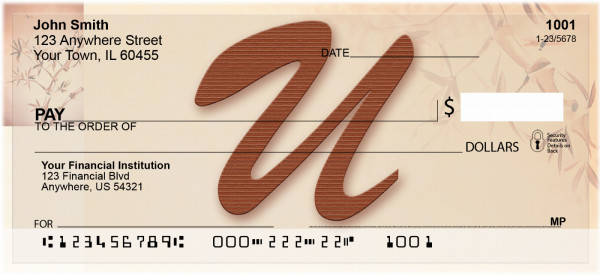 Strength And Longevity Monogram U Personal Checks | BBJ-38