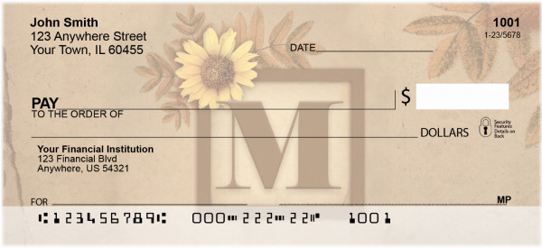 Sunflowers Monogram M Personal Checks | BBJ-56