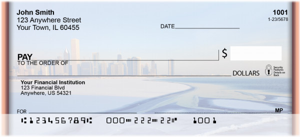 Chicago Skyline In The Wintertime Personal Checks | BBK-07