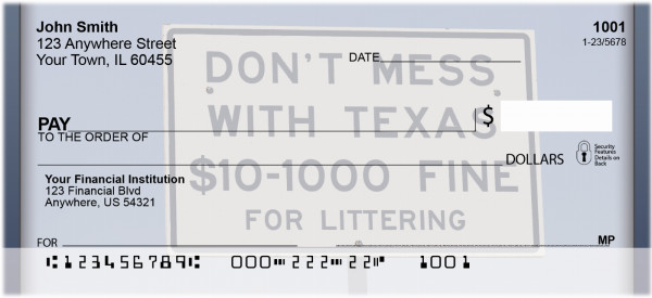 Don't Mess With Texas Personal Checks | BBK-39