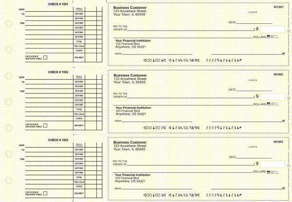 Yellow Knit Accounts Payable Business Checks | BU3-YEL02-DED