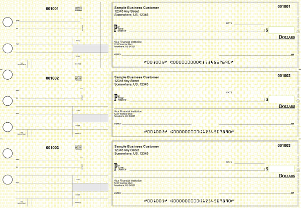 Yellow Knit Standard Disbursement Business Checks | BU3-YEL02-SDS