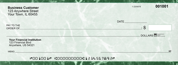 Green Marble Business Pocket Checks  | BUP-GMA01