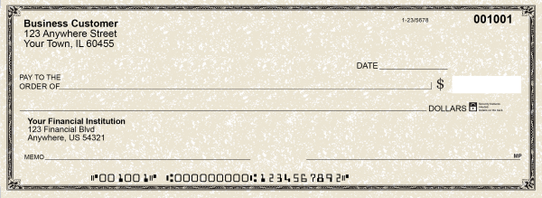 Tan Parchment Business Pocket Checks  | BUP-TPM01