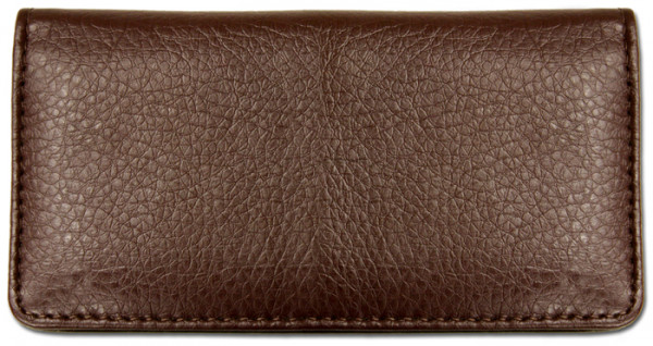 Dark Brown Textured Leather Checkbook Cover | CLP-BRN06