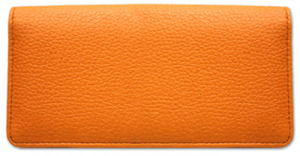 Orange Textured Leather Checkbook Cover | CLP-ORG01