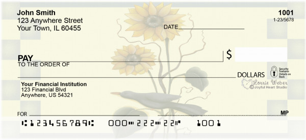 Sunflowers and Crows Personal Checks | JHS-07