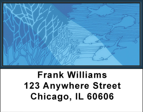 In Aqua Blue Waters Address Labels | LBBBC-94