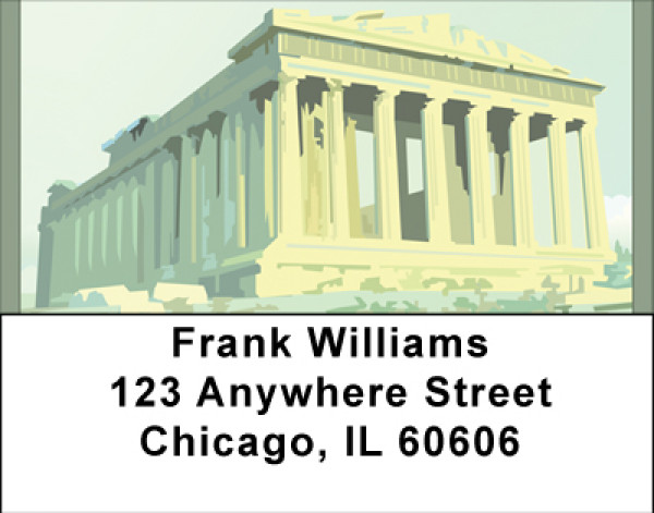 Pantheon Ruins On Acropoli Address Labels | LBBBD-22