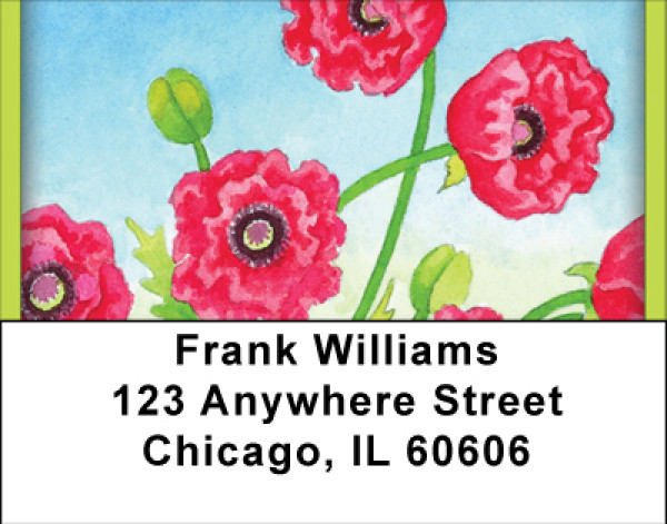 Playful Poppies Address Labels | LBBBD-53
