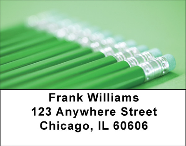Green Pencils Address Labels | LBBBE-42