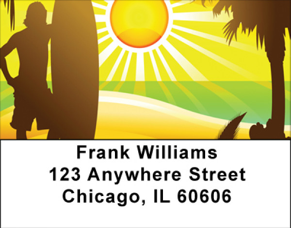 Bronze Surfer Address Labels | LBBBH-34
