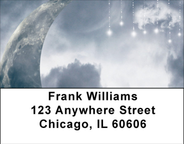 Fantasy Fairy Moons In Blue Address Labels | LBBBH-83