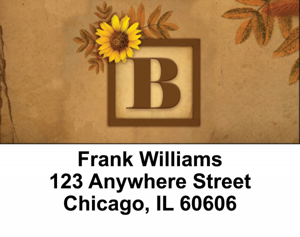 Sunflowers Monogram B Address Labels | LBBBJ-45