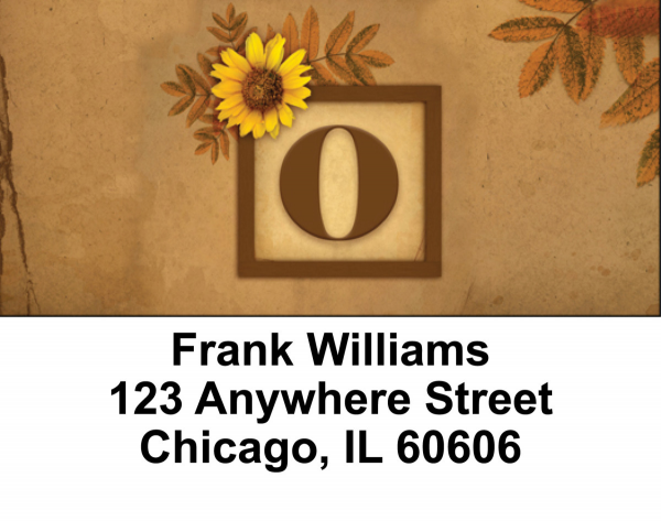 Sunflowers Monogram O Address Labels | LBBBJ-58