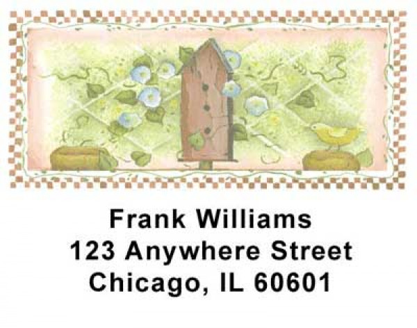 Garden Birdhouses Address Labels | LBJHS-09