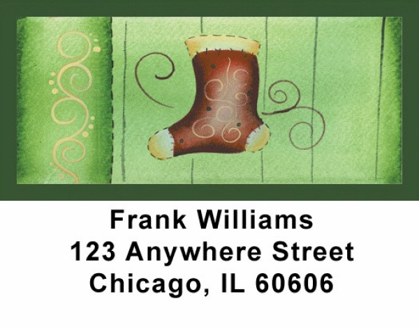 Swirl Tree & Stocking Address Labels | LBJHS-16