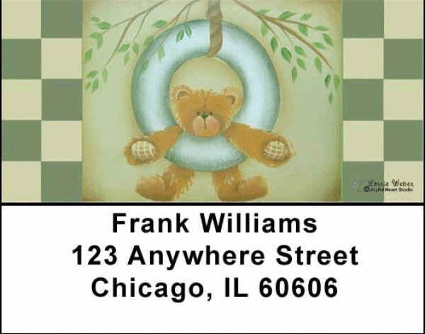 Tire Swing Teddy Address Labels | LBJHS-20