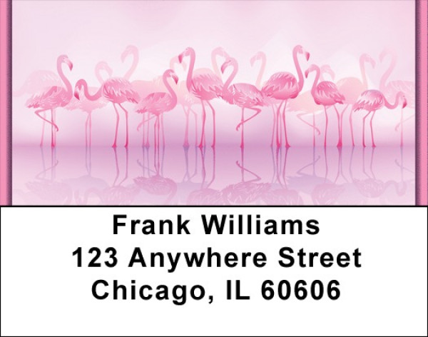 Perky Pink Flamingo Address Labels | LBQBA-39