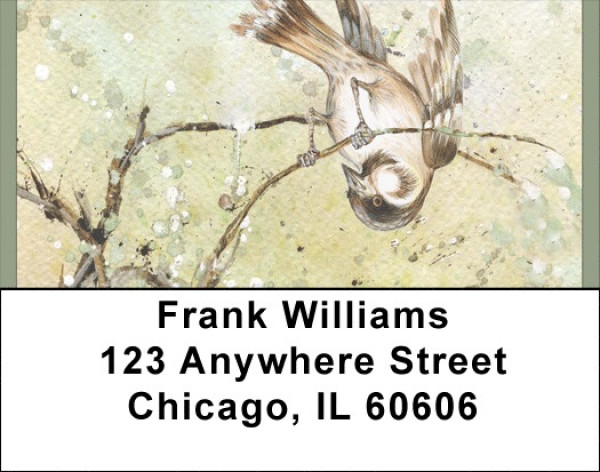 Playful Sparrows Address Labels | LBQBA-56