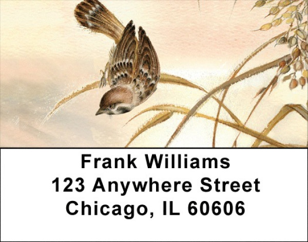 Sparrow And butterfly Address Labels | LBQBA-60
