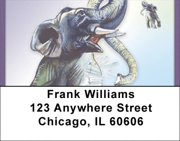 Playful Elephants Address Labels | LBQBC-20