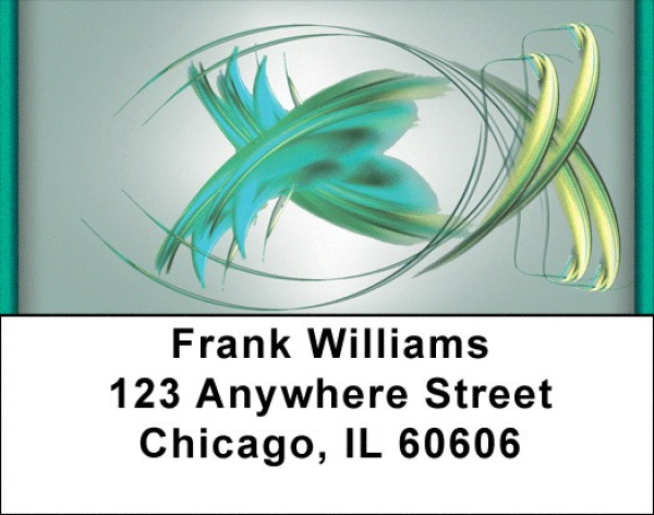 Artistic Fish Symbols Address Labels | LBQBC-27