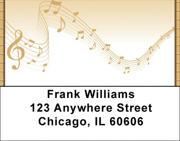 Golden Music Address Labels | LBQBE-77