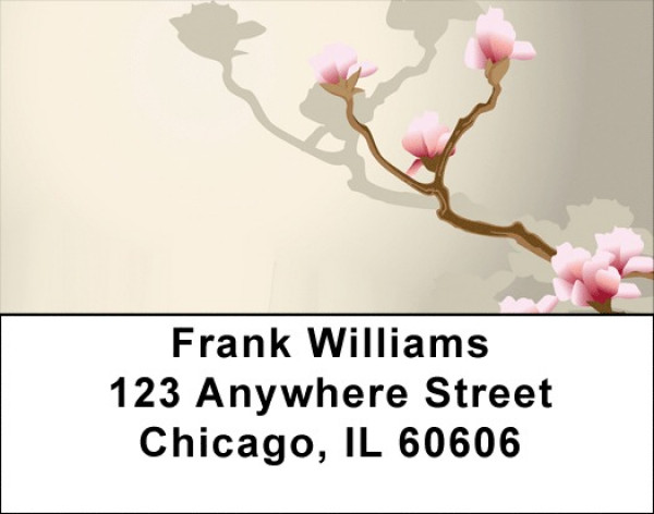 Oriental Cherry Blossoms Address Labels | LBQBG-34