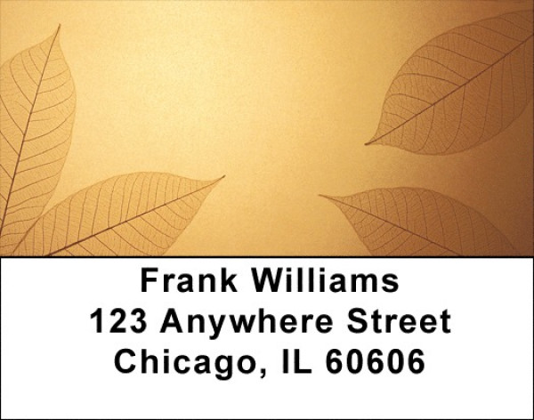 Golden Leaves Address Labels | LBQBG-52